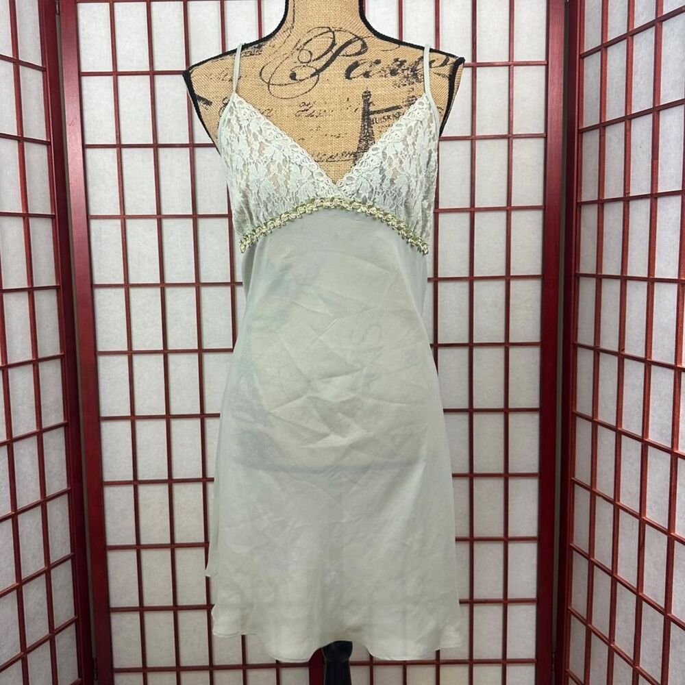 Whimsical Fairycore Pastel Green Lace Sheer Intimates Dress